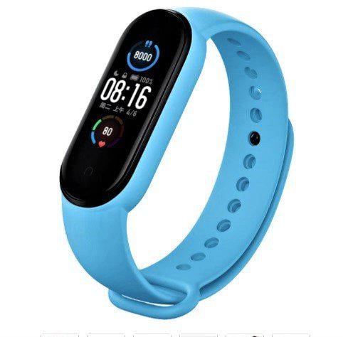 Силиконовый ремешок BeCover для Xiaomi Mi Smart Band 5/Mi Smart Band 6/Mi Smart Band 7 Light Blue (707653)