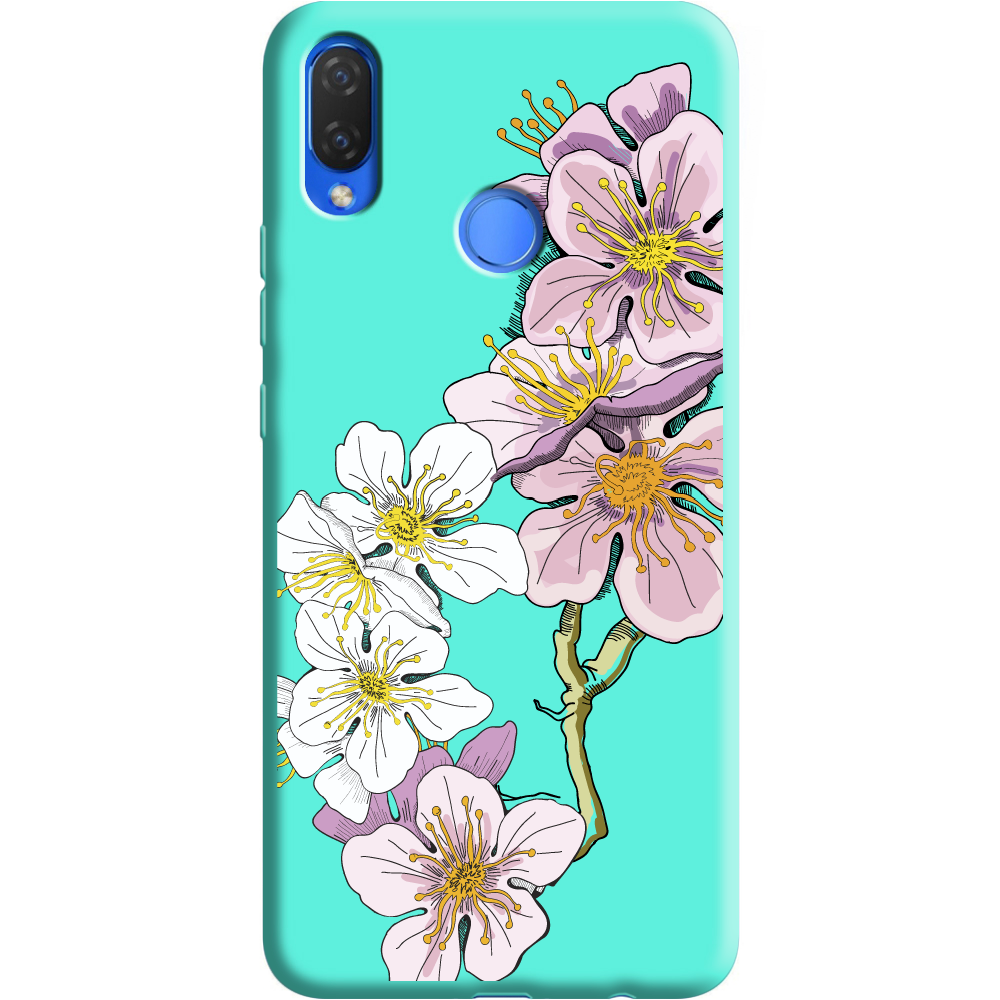 Чехол Boxface Huawei P Smart Plus Cherry Blossom Мятный силикон (34912-cc4-36134)