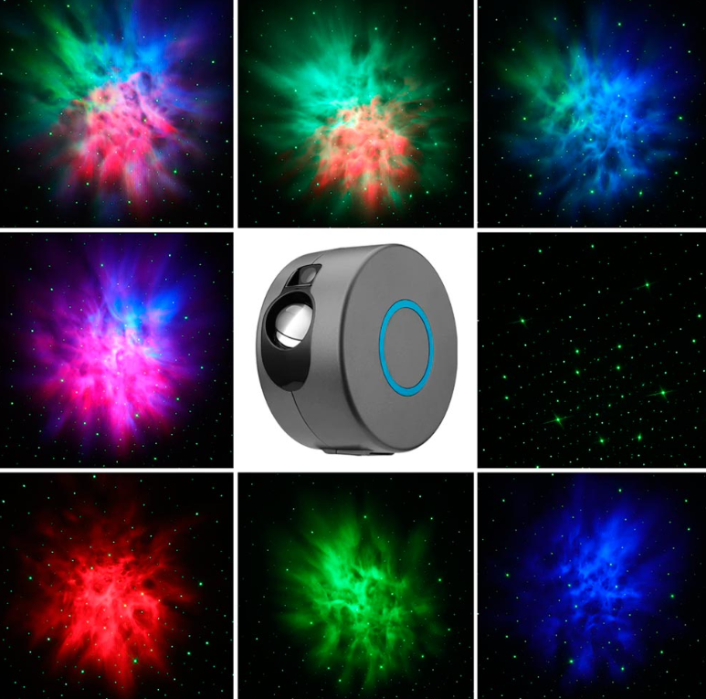 Ночник-проектор звездного неба лазерный Aurora с пультом ДУ Grey (510654) - фото 4