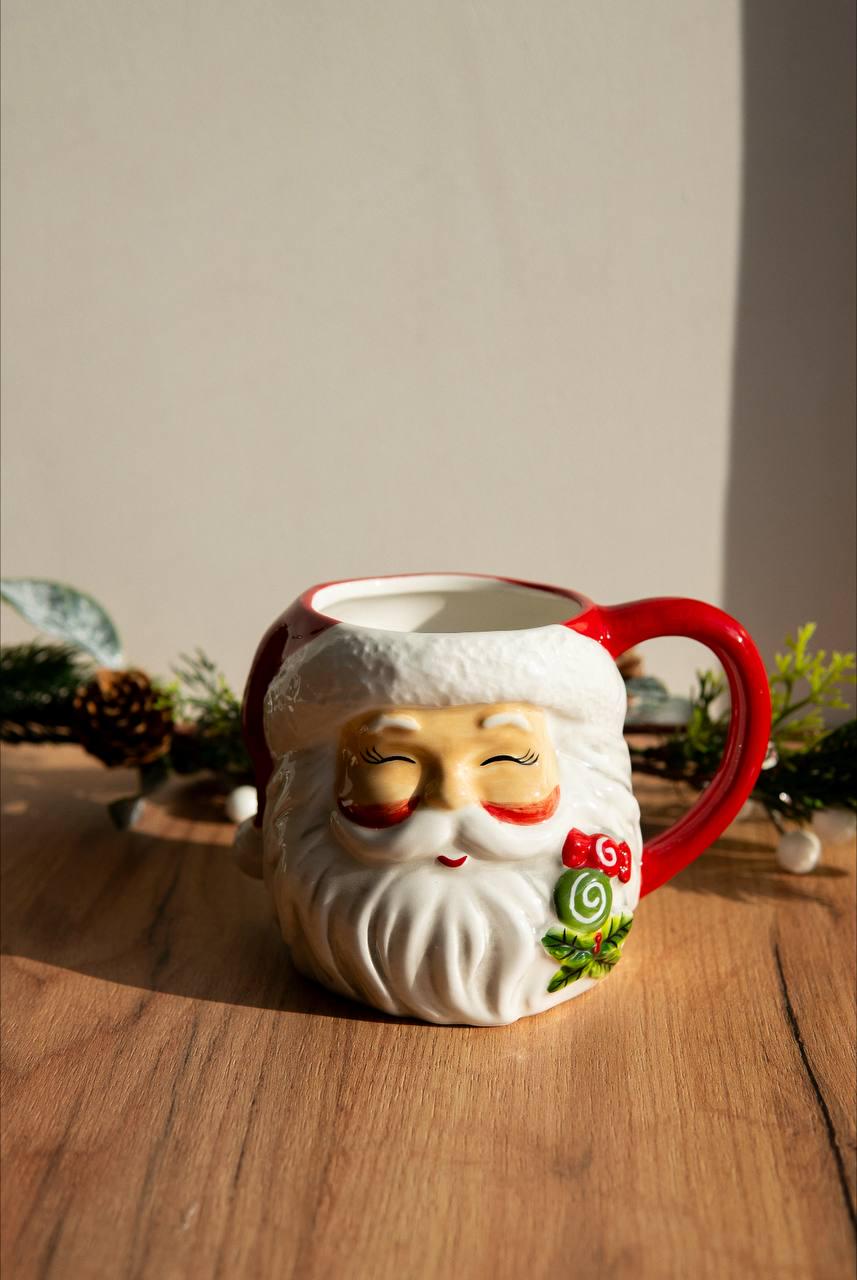Кружка керамічна з об'ємним малюнком Санта 600 мл