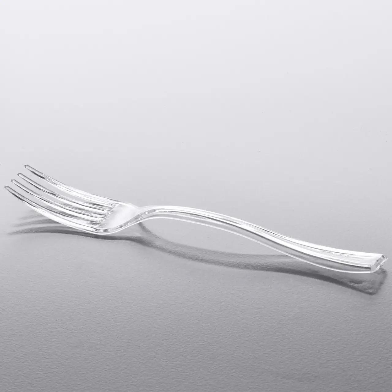 Вилка десертная одноразовая стеклопластик 100 мм 20 шт. Прозрачный (DF-0004)