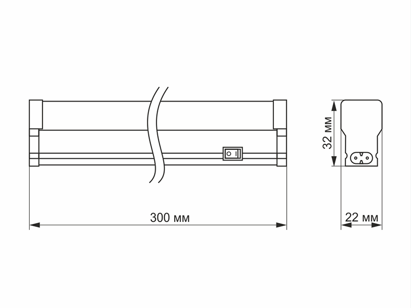 Світлодіодний світильник лінійний TITANUM Т5 5W 0,3 м 5000К 220V Білий (TL-T5-05035) - фото 4