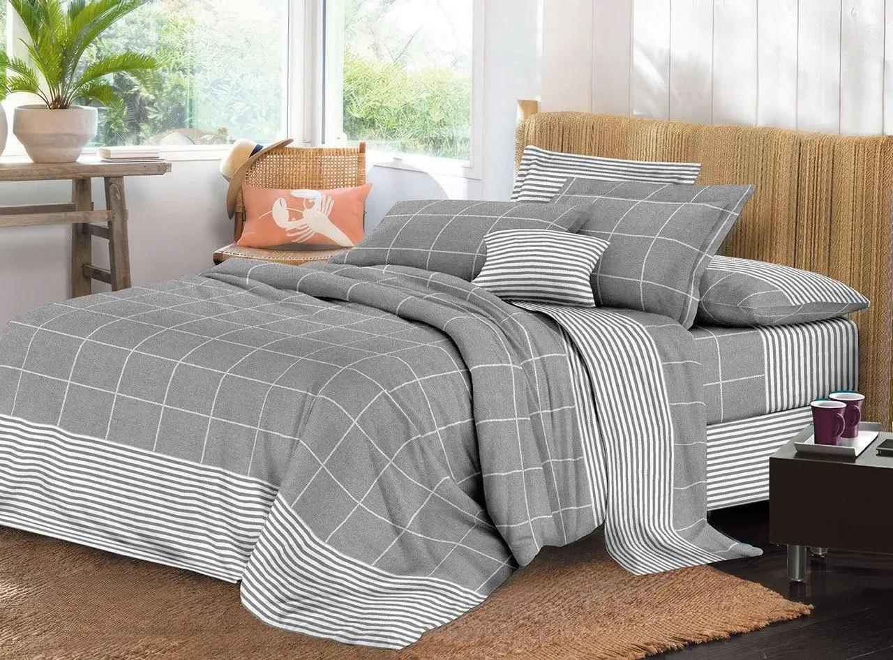 Комплект постільної білизни Клітка бязь полуторний 150x210 см наволочки 70x70 см (mc1519022)