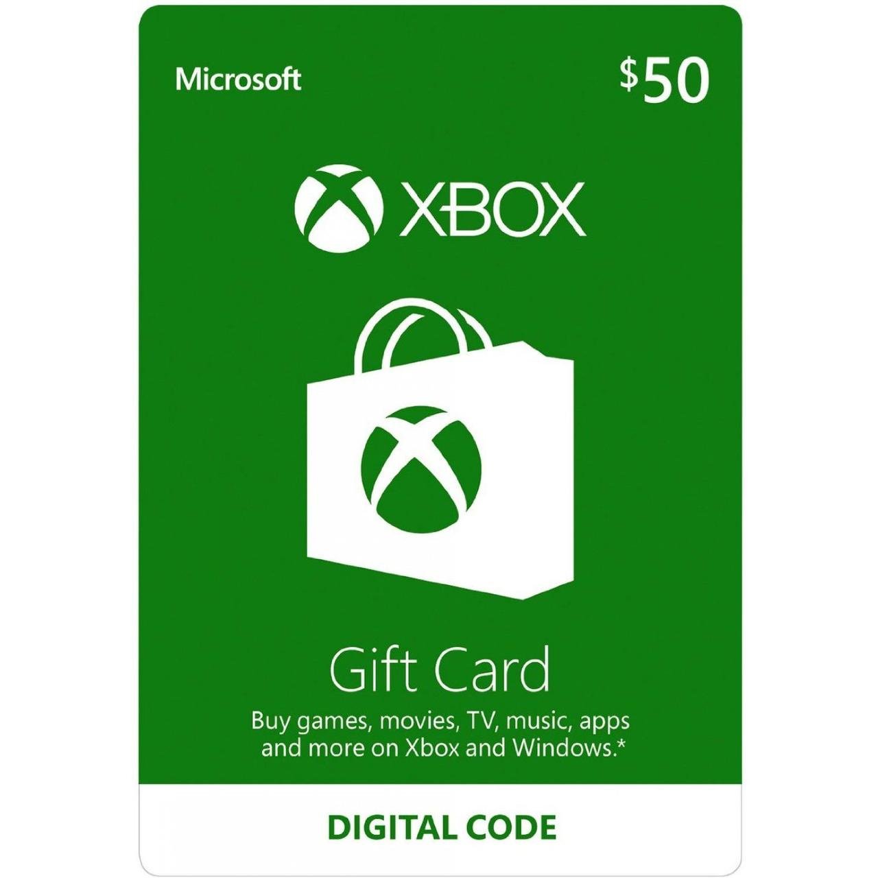 Електронний код Xbox Live/Gift Card Поповнення гаманця рахунку облікового запису на суму 50 USD US-регіон