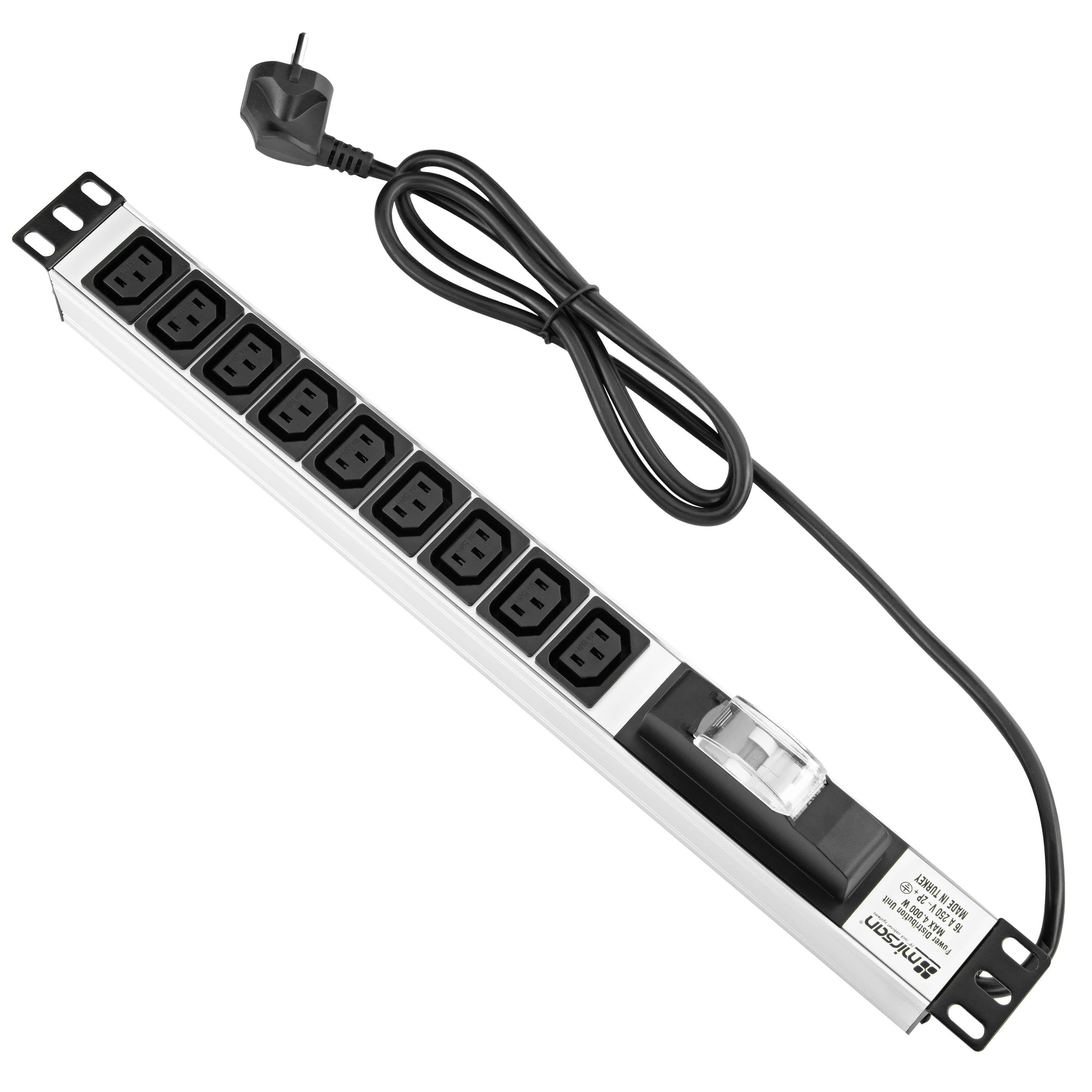 Блок розеток MIRSAN 1U 9хC13 з кабелем 1,8 м (MR.PRZ1U9IE.C13)