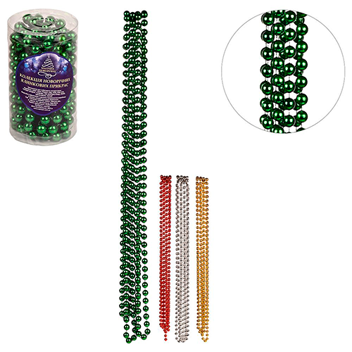 Бусы декоративные в тубусе МАГИЧЕСКО-НОВОГОДНЯЯ 12 мм x 4,5 м 72 шт. Silver (8362) - фото 2 Бусы декоративные в тубусе МАГИЧЕСКО-НОВОГОДНЯЯ 12 мм x 4,5 м 72 шт. Silver (8362) - фото 2