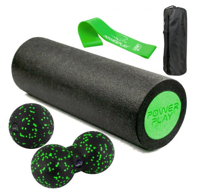 Набор для массажа PowerPlay PP-4095 EPP ролик 45x15 см/2 мяча/резинка 5,5 кг Green (PP_4095_Green) Набор для массажа PowerPlay PP-4095 EPP ролик 45x15 см/2 мяча/резинка 5,5 кг Green (PP_4095_Green)