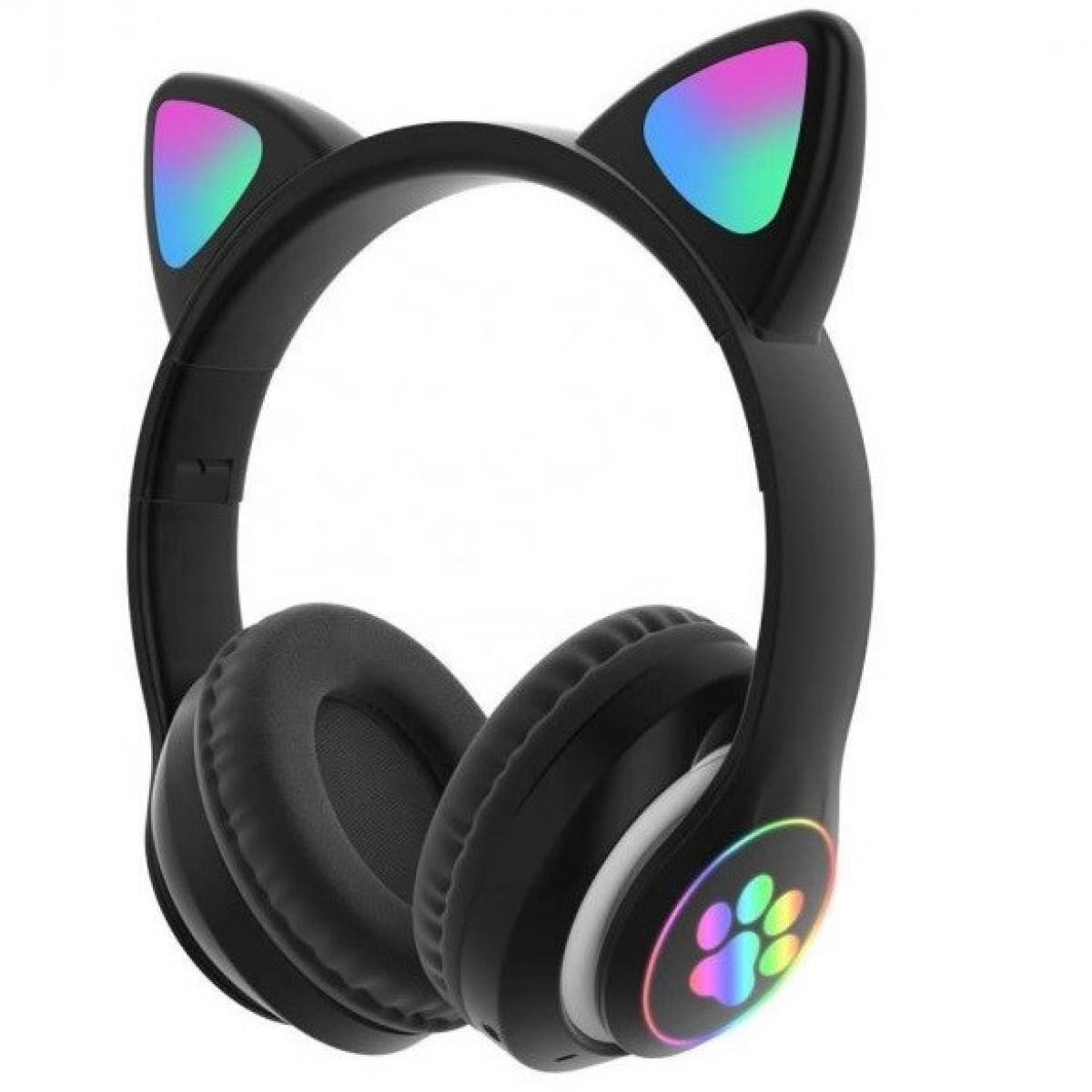 Наушники беспроводные Cat Ear VZV-23M с ушками и подсветкой 120-20000 Гц 105 дБ 32 Ом Black (784780195) - фото 1