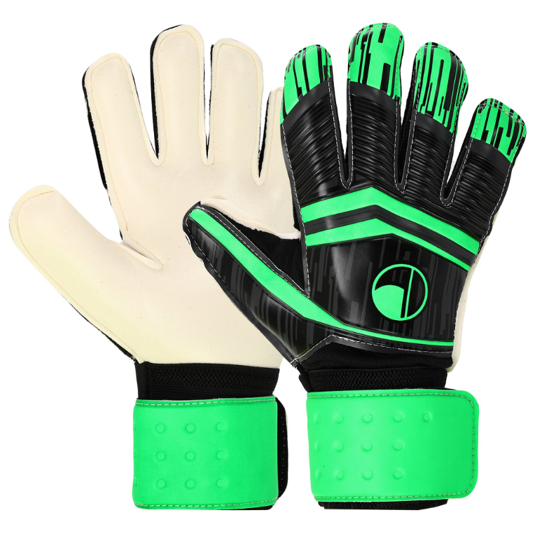 Рукавички воротарські дитячі FDSPORT із захистом пальців (900_Чорний-салатовий_8) - фото 1