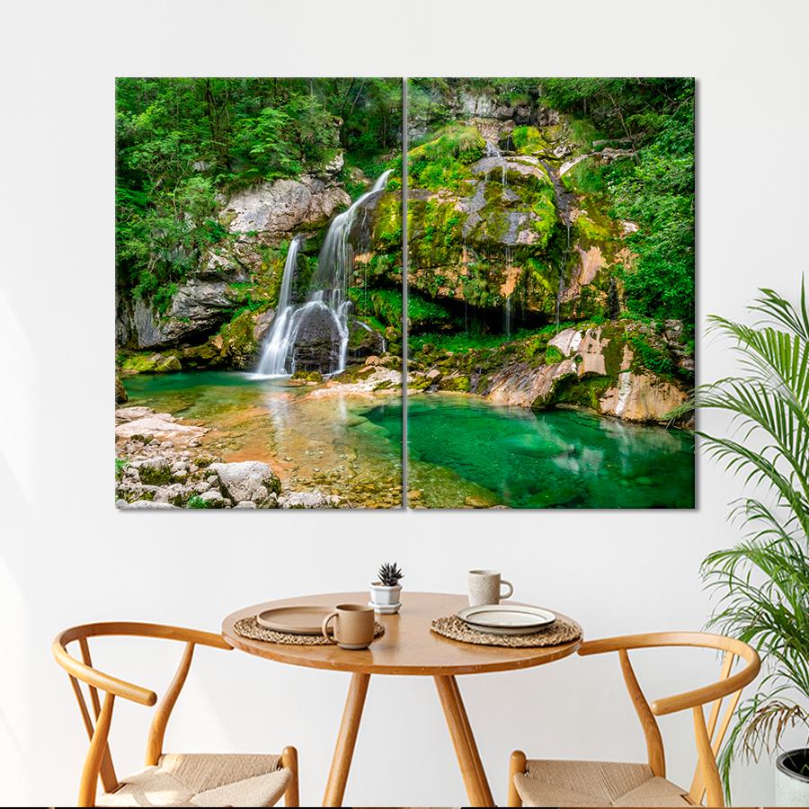 Картина природа Лесной водопад Вирье 165x122 см (A1126-2)