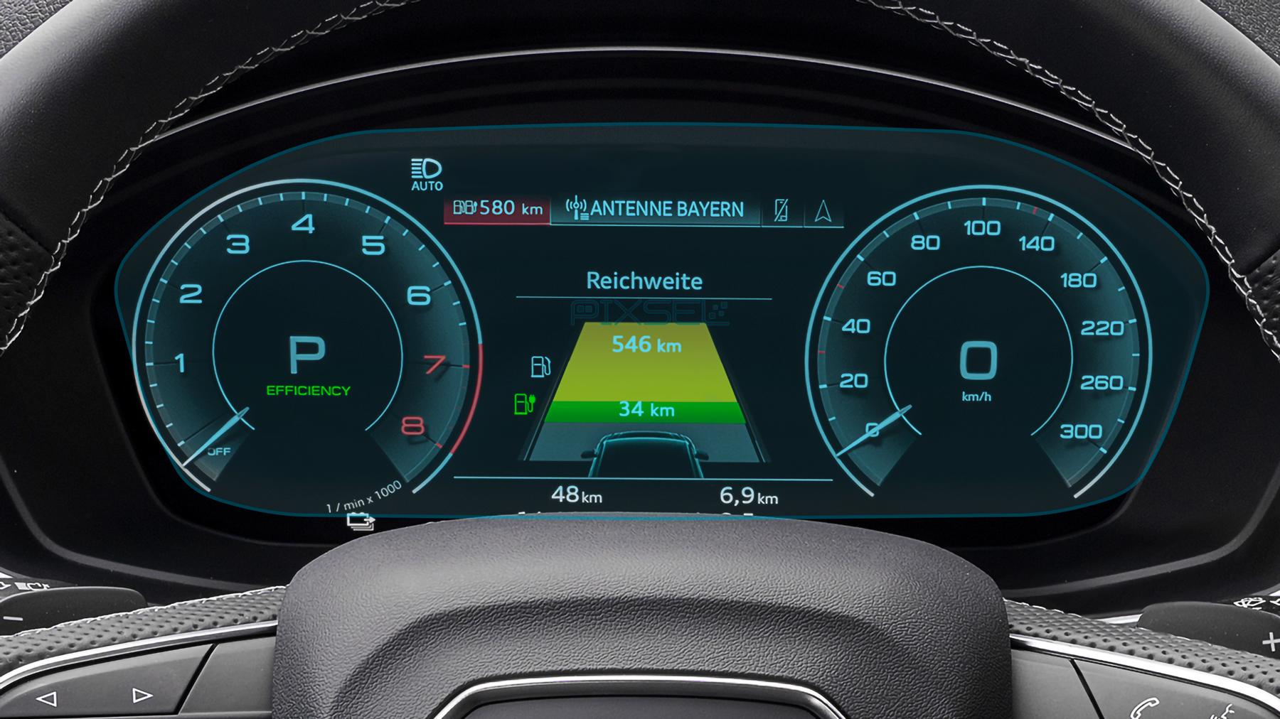 Стекло защитное Pixsel гибридный глянец на приборную панель Audi Q5/SQ5 12“ 2021