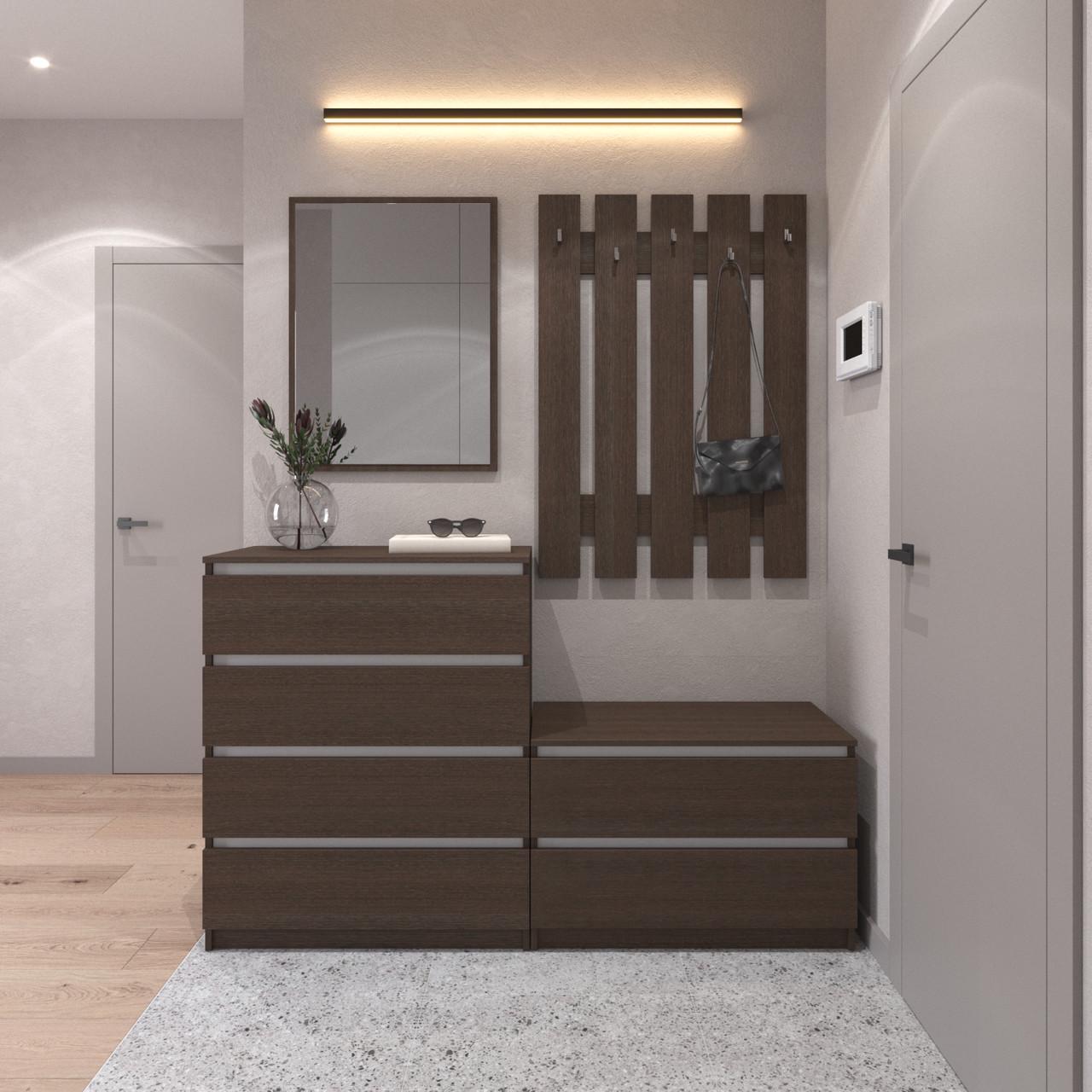 Прихожая VAYS комплект в прихожую 160х40х195 см Венге темный/белый (30777886)