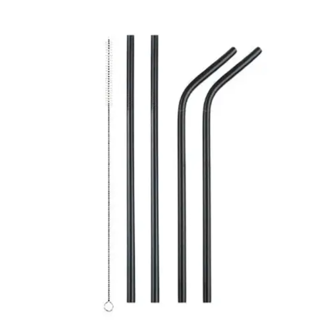 Соломинки еко для напоїв нержавіюча сталь у чохлі 4 шт. Black (510162) - фото 1 Соломинки еко для напоїв нержавіюча сталь у чохлі 4 шт. Black (510162) - фото 1