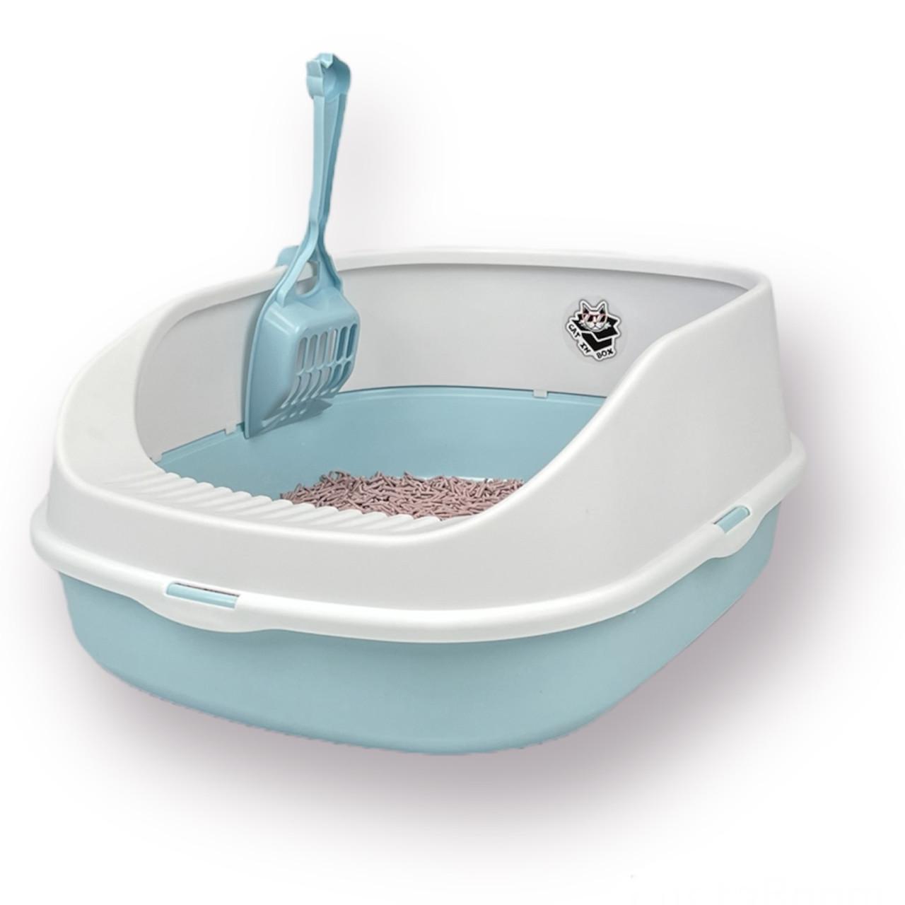 Лоток для котов CAT IN BOX с лопаткой 48х38х20 см Голубой (18553450) - фото 7 Лоток для котов CAT IN BOX с лопаткой 48х38х20 см Голубой (18553450) - фото 7