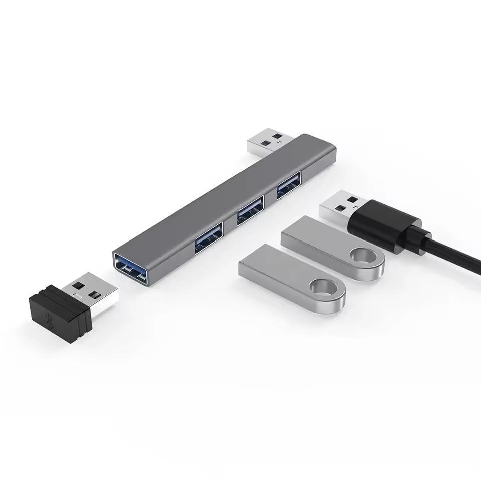 USB-хаб 4в1 металлический USB 3.0 4 гнезда