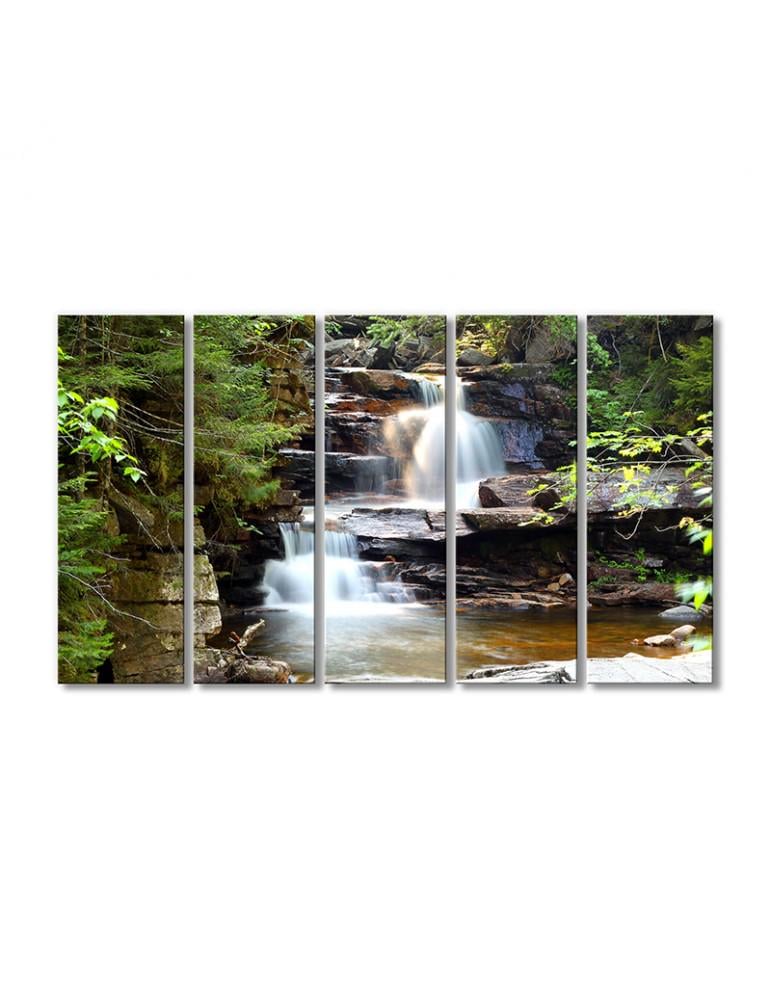 Картина модульная Природа камни водопад 5 модулей 80x120 см