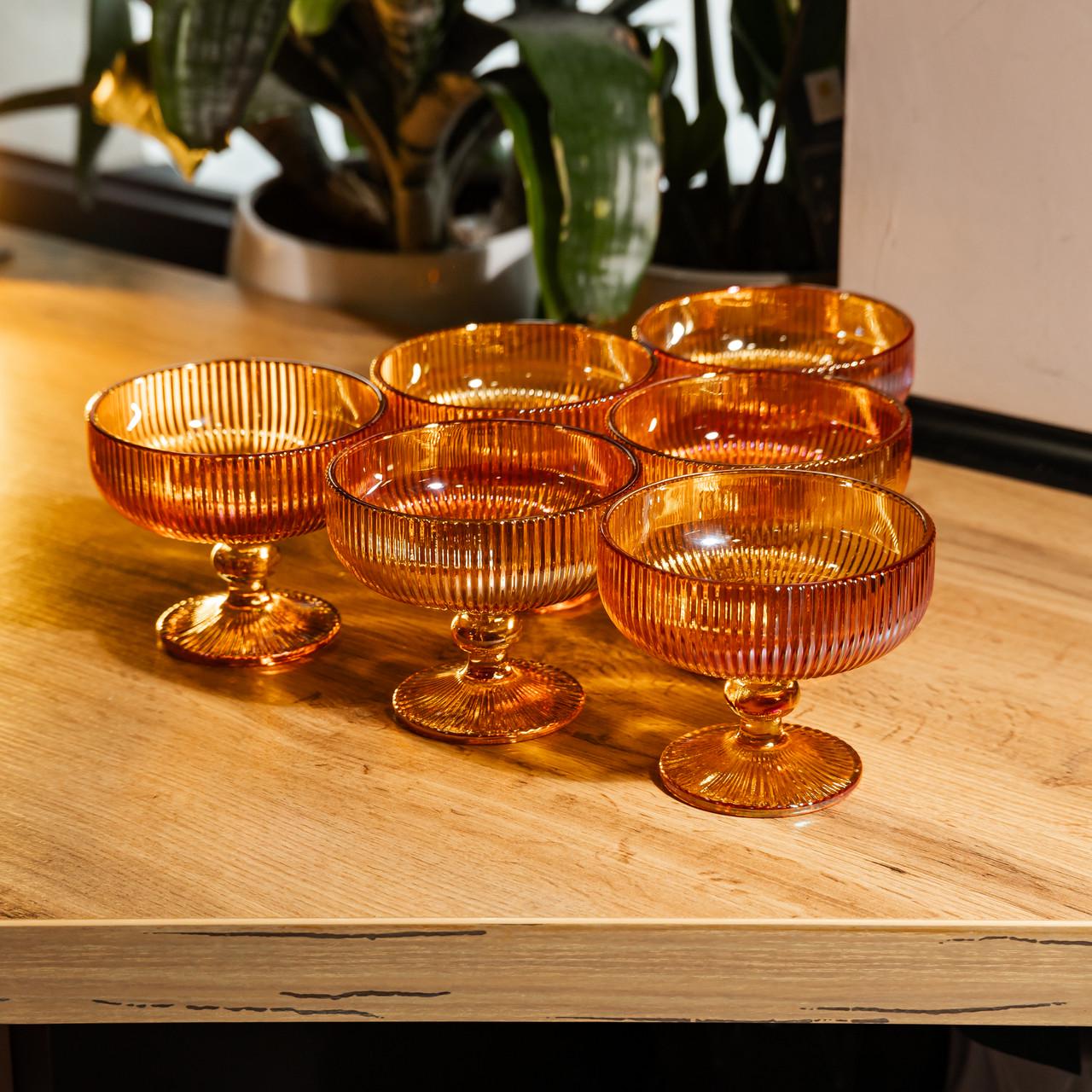 Набор креманок на ножке 6 шт. 340 мл Янтарный (HP-19-212)