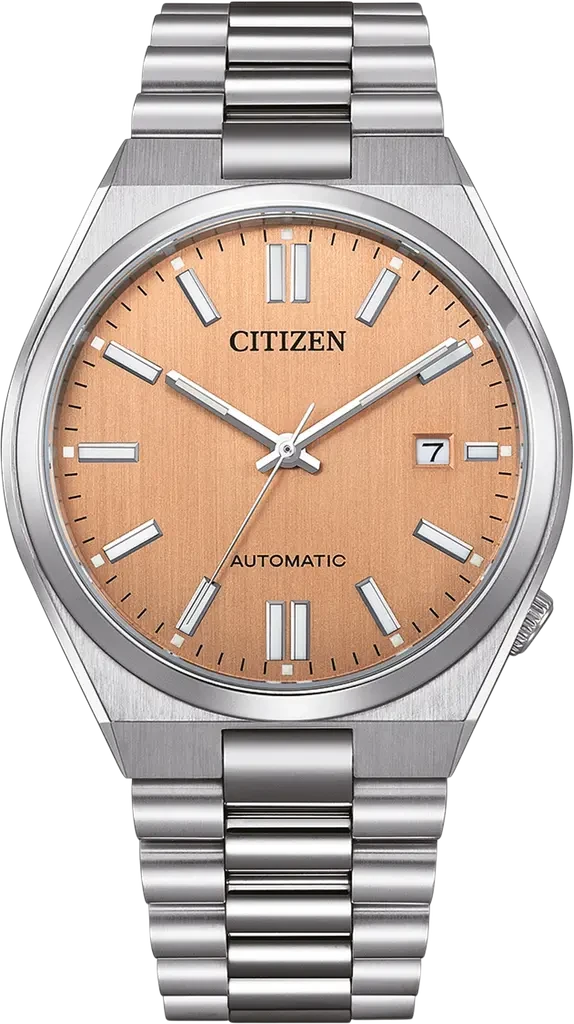 Наручные часы мужские Citizen NJ0159-86Z Tsuyosa Collection механические с сапфировым стеклом/стальным корпусом и оранжевым циферблатом