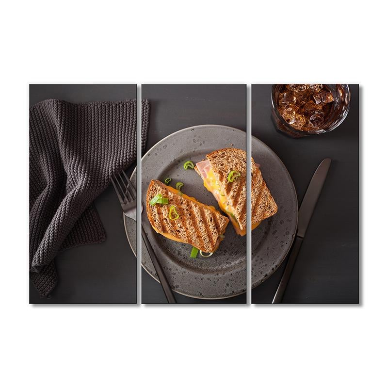 Картина модульная Бутерброд 3 модуля 120x180 см