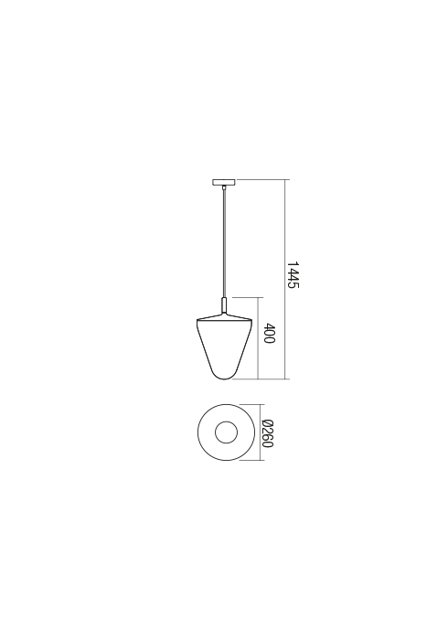 Світильник підвісний Redo PIN SU 1x42 W E27 ABAJUR CONIC BK 5.1.1 (01-1398) - фото 2