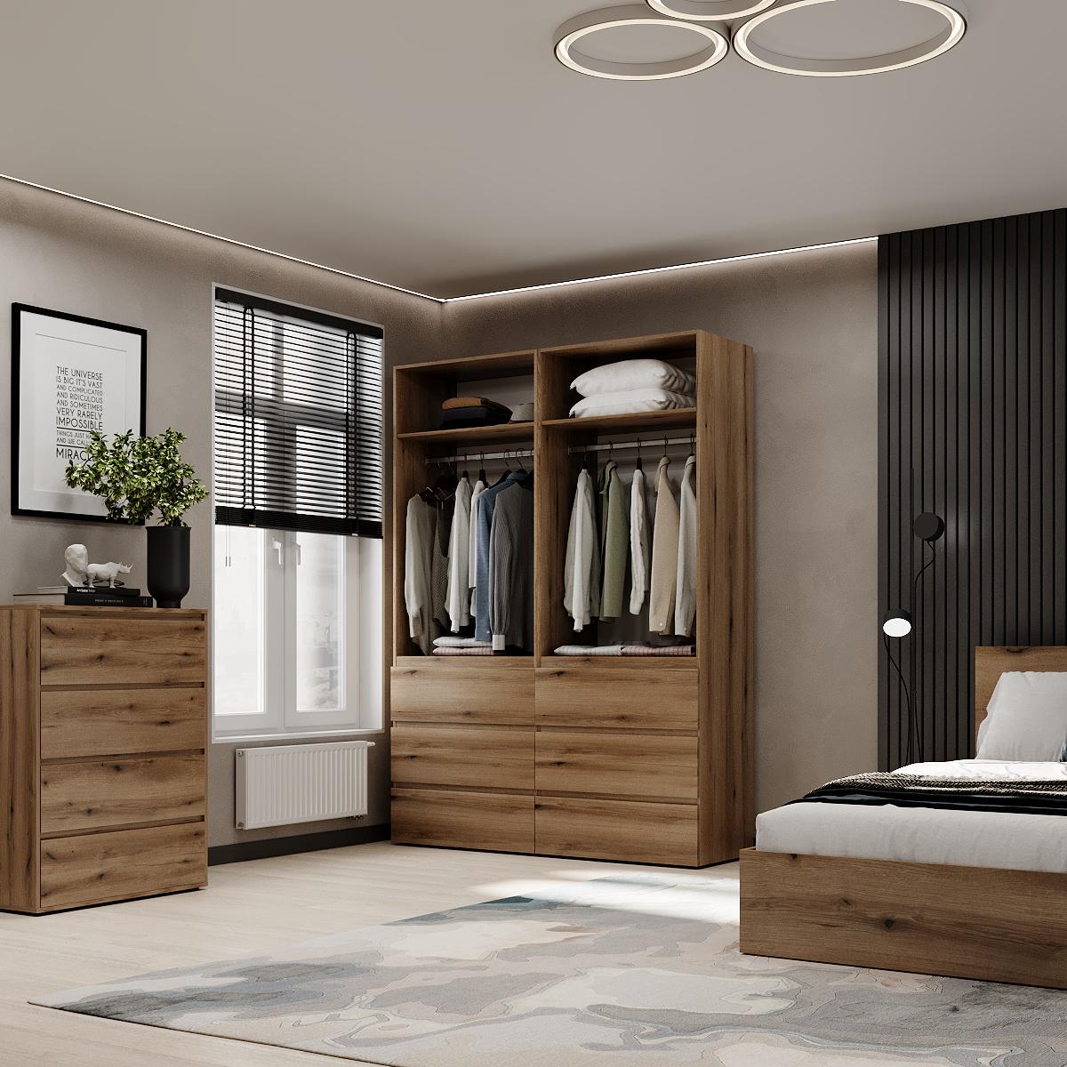 Шафа розпашна комбінована ART IN HEAD №10 Light 1600x500x2200 мм Дуб Евок прибережний (GALTK01010000000) - фото 4 Шафа розпашна комбінована ART IN HEAD №10 Light 1600x500x2200 мм Дуб Евок прибережний (GALTK01010000000) - фото 4