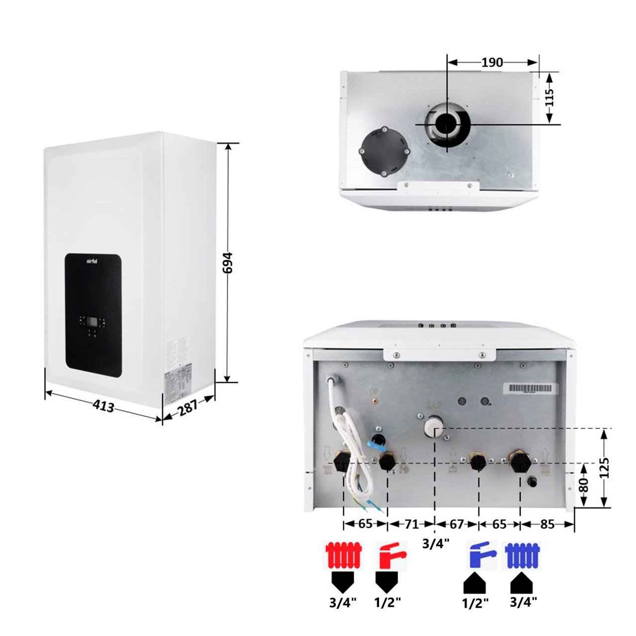 Котел газовий Airfel Elegant 24 кВт двоконтурний (2657693484) - фото 2 Котел газовий Airfel Elegant 24 кВт двоконтурний (2657693484) - фото 2