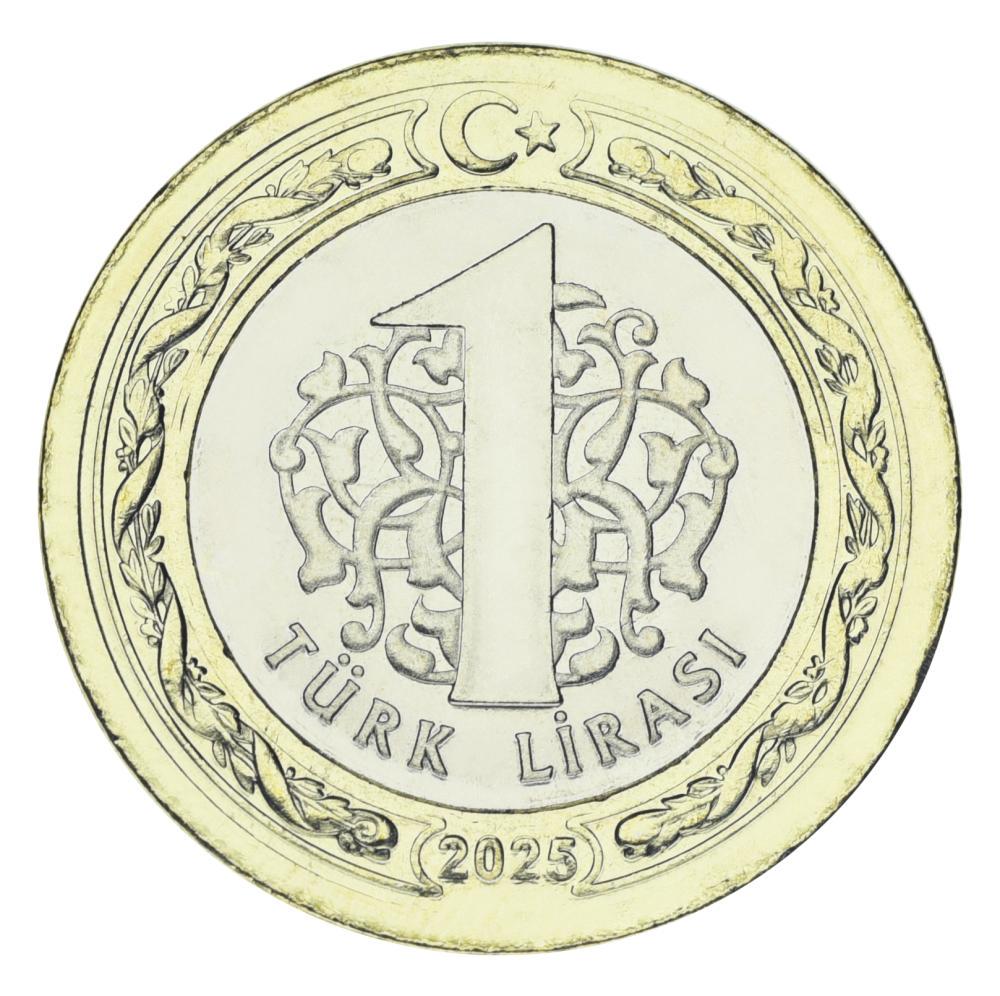Коллекционная монета Турция 1 лира 2025 Биметалл UNC (М24338)