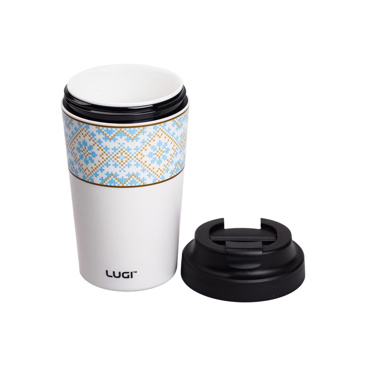 Термочашка Вышиванка с керамической колбой 380 мл Белый - фото 3 Термочашка Вышиванка с керамической колбой 380 мл Белый - фото 3