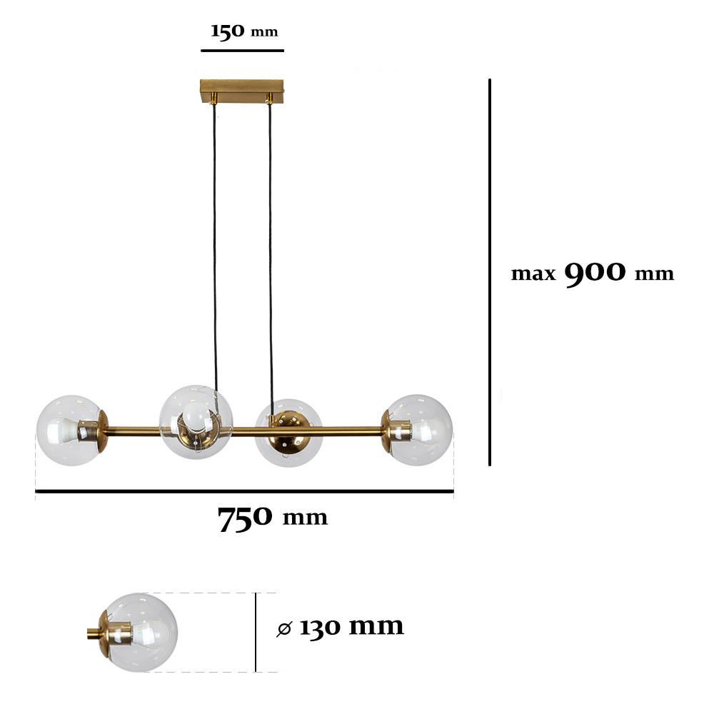 Люстра 7529909-4 BRZ+CL Бронзовый/Прозрачный (LVS4787) - фото 2 Люстра 7529909-4 BRZ+CL Бронзовый/Прозрачный (LVS4787) - фото 2