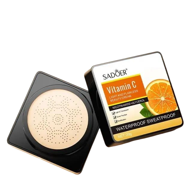 Тональний кушон тон 01 натуральний Sadoer Vitamine C Light and Flawless Beauty Cushion Cream 20 мл (0404014)