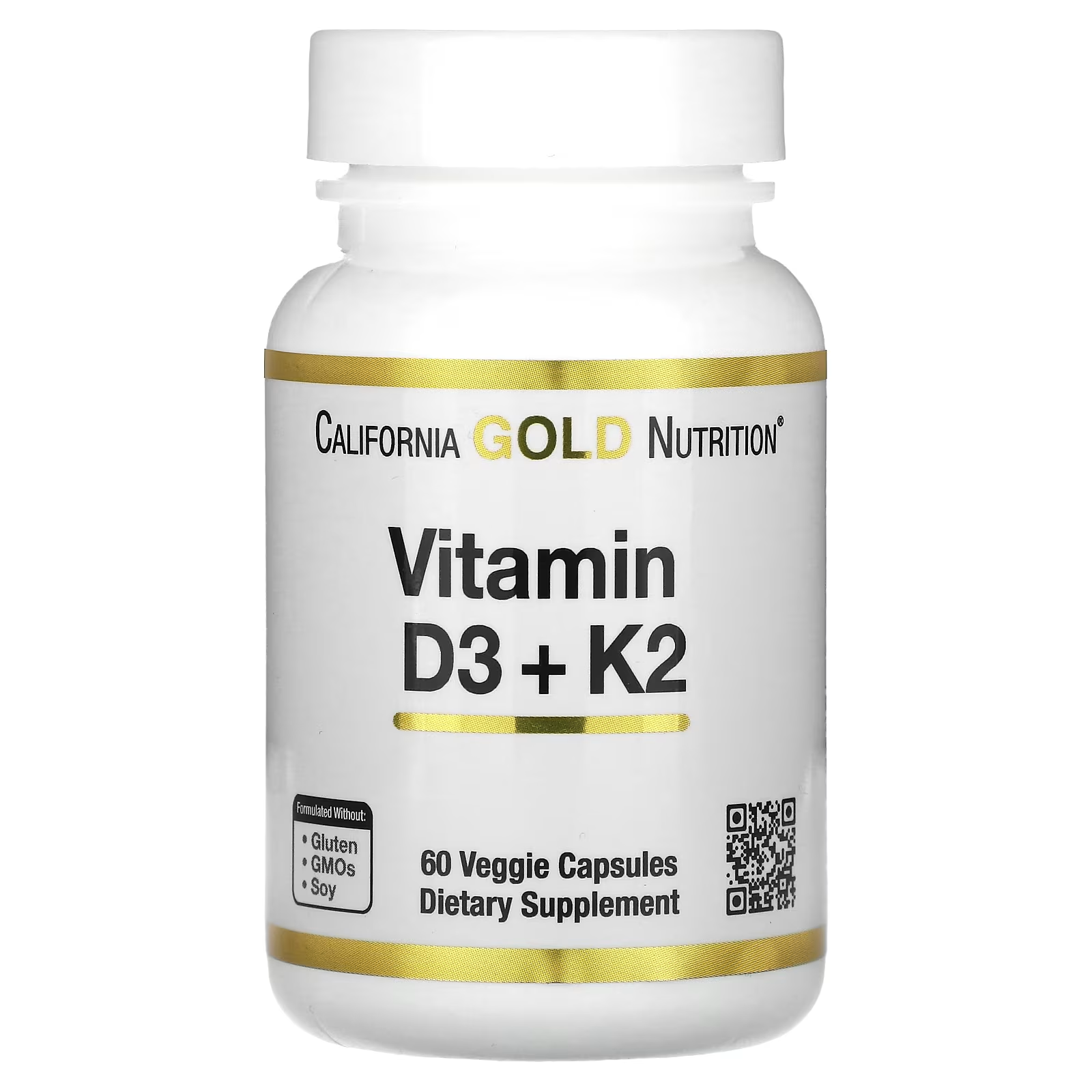 Витамины California Gold Nutrition D3 К2 60 растительных капсул