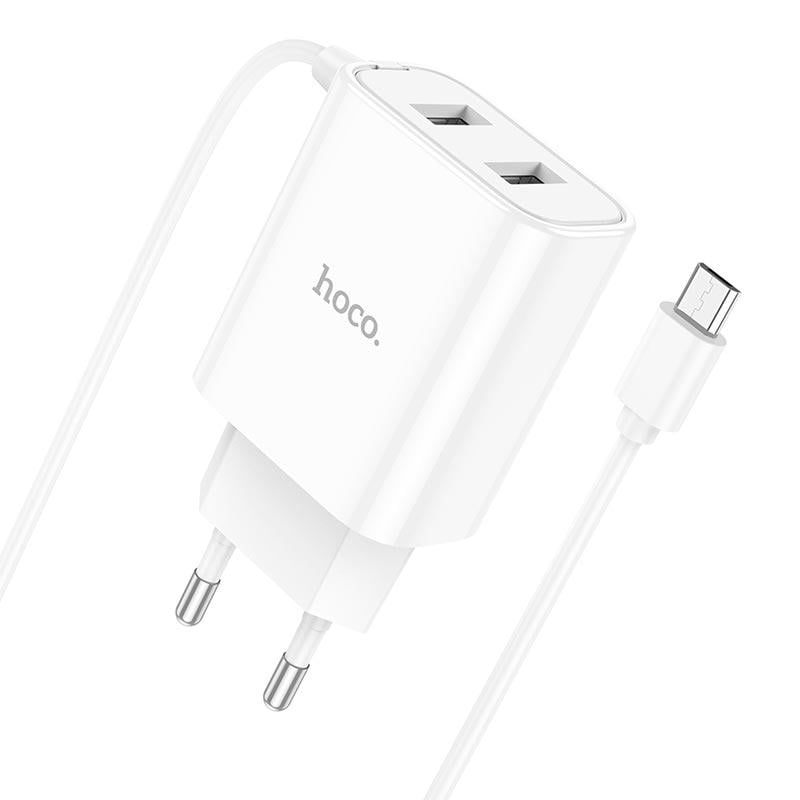 Зарядное устройство Hoco C103A кабель Micro-USB Dual-Port 2.1 A White (7d40a9ed) Зарядное устройство Hoco C103A кабель Micro-USB Dual-Port 2.1 A White (7d40a9ed)