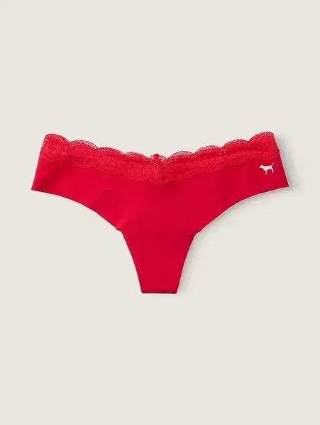 Трусики бесшовные Victoria's Secret Pink No-Show Thong Red S Красный (266257794)