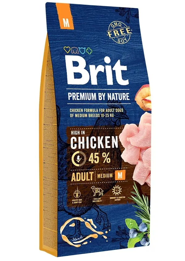 Корм сухий Brit Premium Dog M для дорослих собак середніх порід з куркою 15 кг (170818/6376) Корм сухий Brit Premium Dog M для дорослих собак середніх порід з куркою 15 кг (170818/6376)