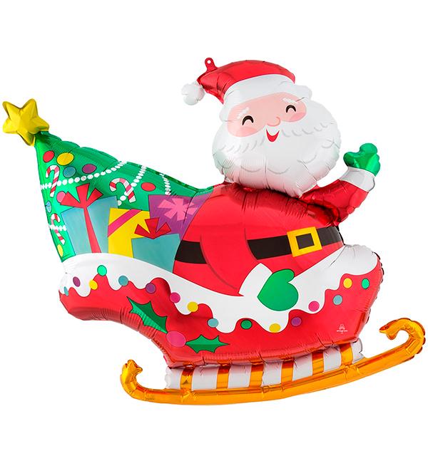 Воздушный шар Санта на санях 76х71 см (13537416) Воздушный шар Санта на санях 76х71 см (13537416)