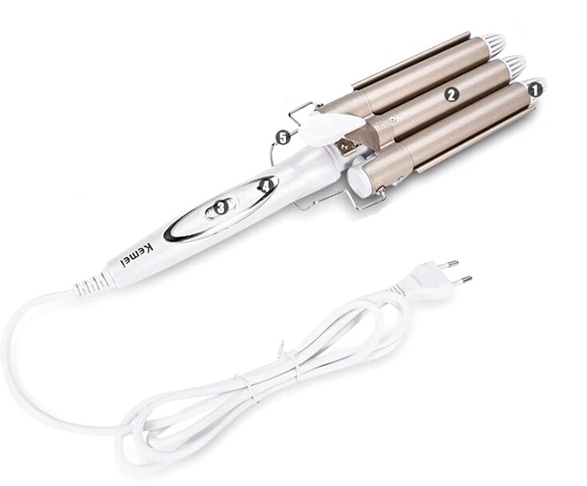 Плойка для волос Kemei KM 1010 тройная