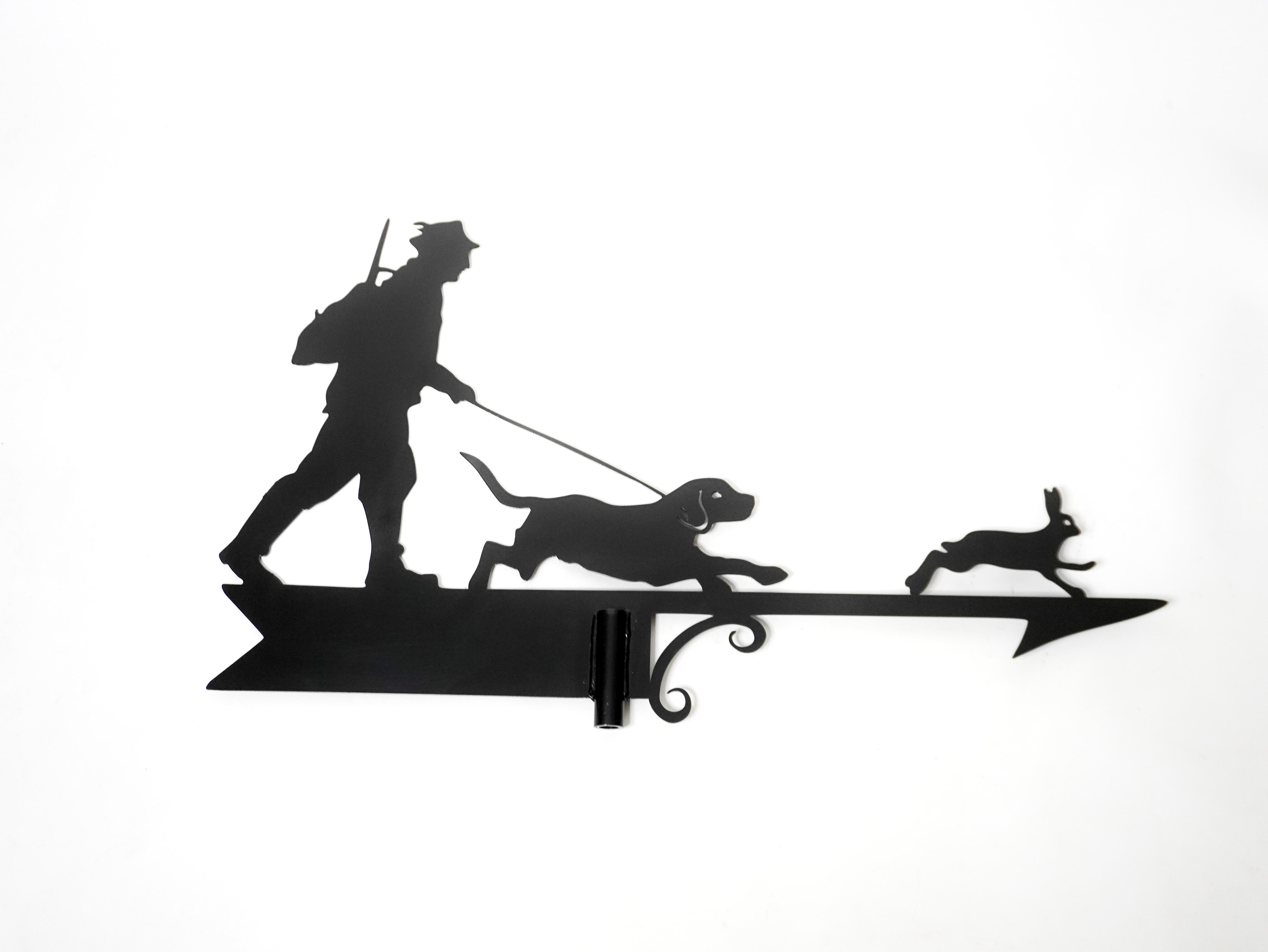 Флюгер на дах металевий Полювання Чорний