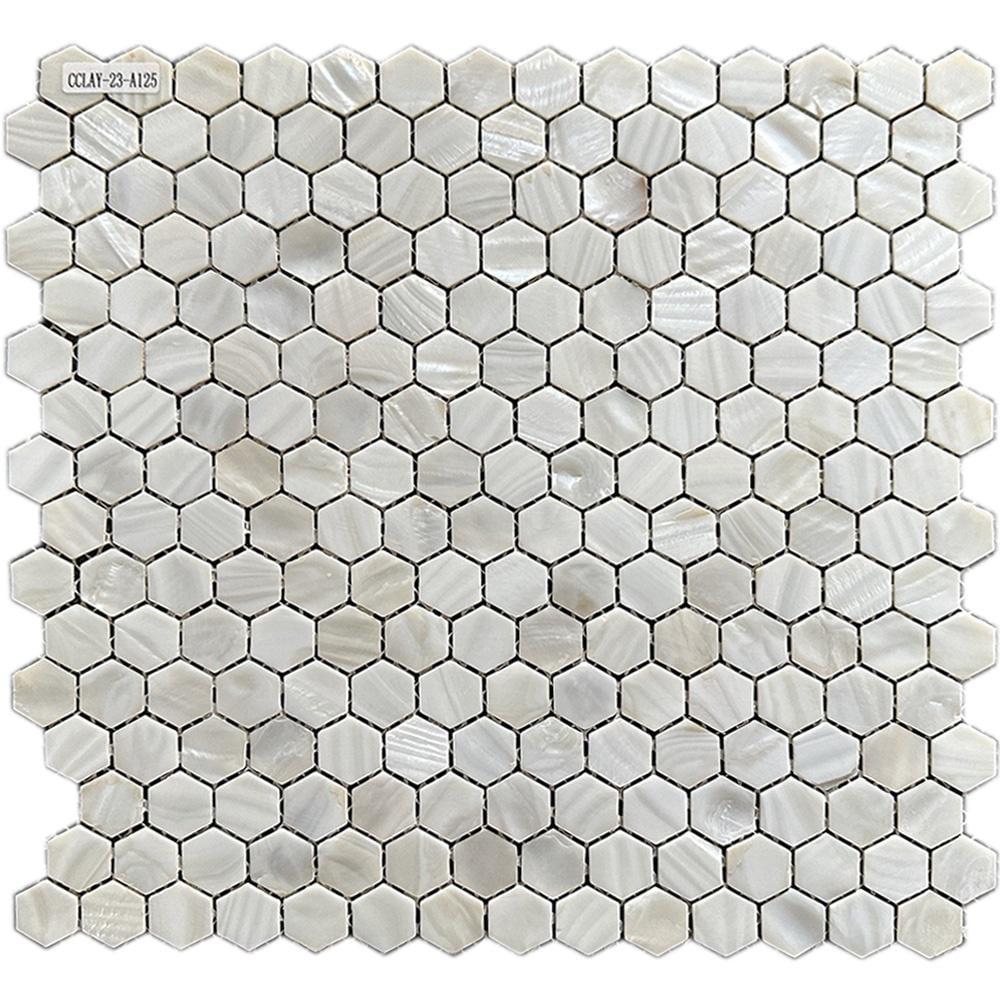 Мозаика мраморная Mozaico De Lux Cl-MOS CCLAY-23-A125 Pearl (004136)