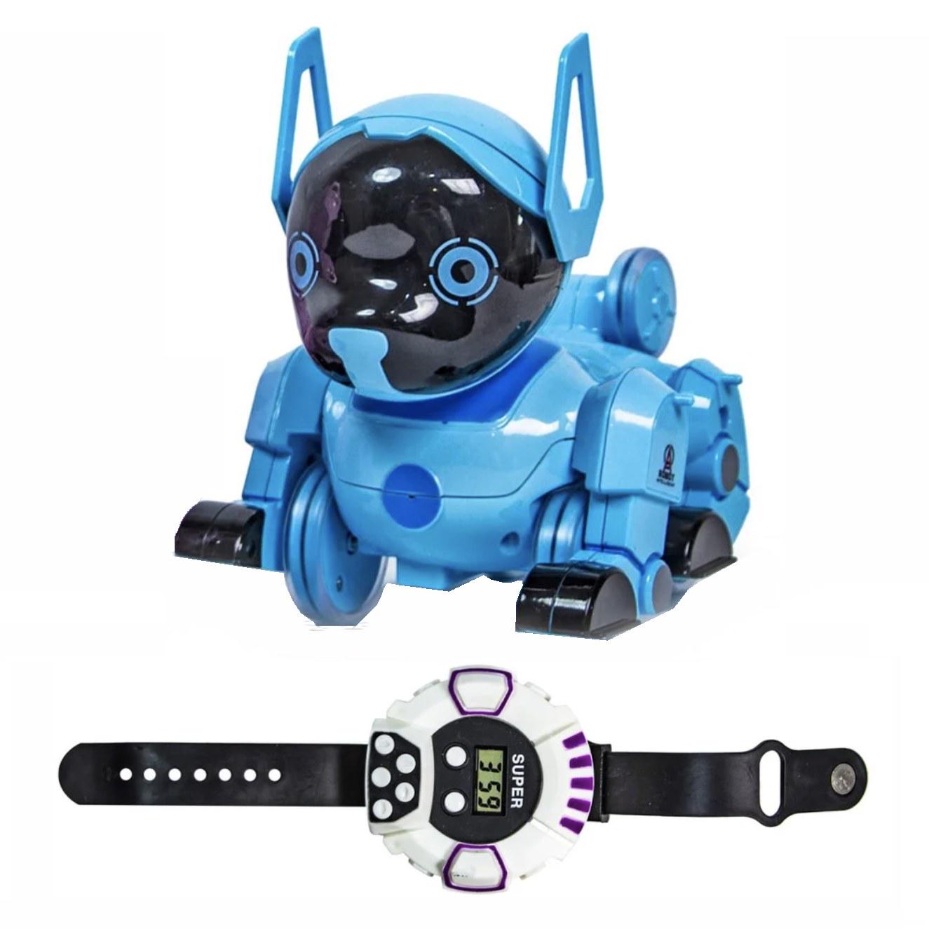 Собака-робот на радиоуправлении Smart Pet Puppy интерактивная с часами (058012)