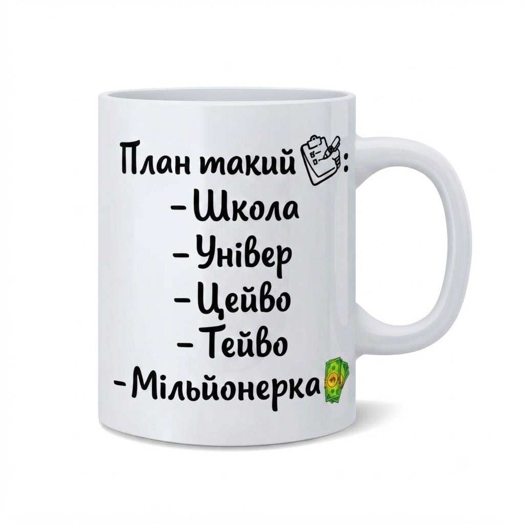 Чашка керамическая "План такий-Мільйонерка" 330 мл