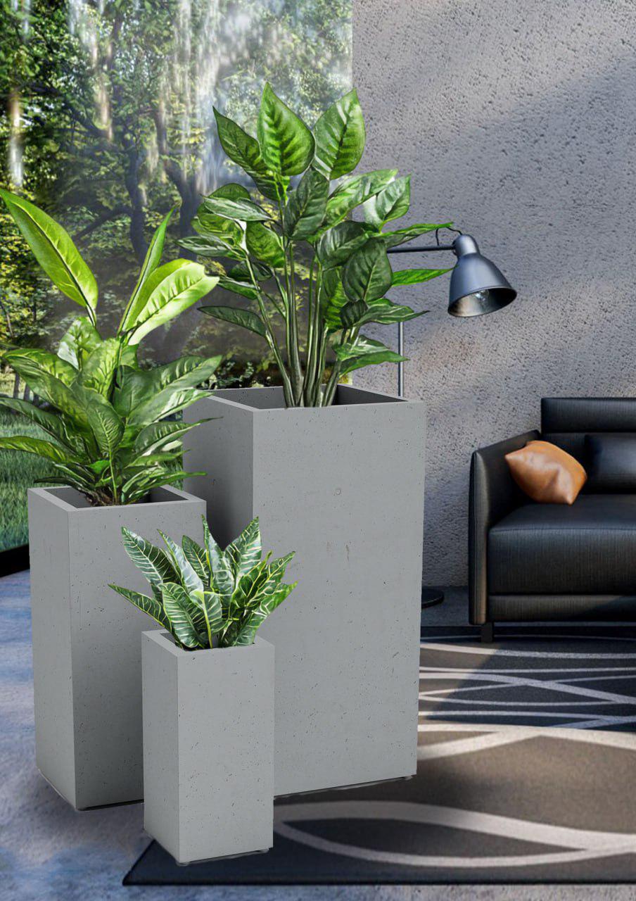 Горщик бетонний Міцно Скай S 550х350х350 мм Сірий (10388) - фото 2 Горщик бетонний Міцно Скай S 550х350х350 мм Сірий (10388) - фото 2