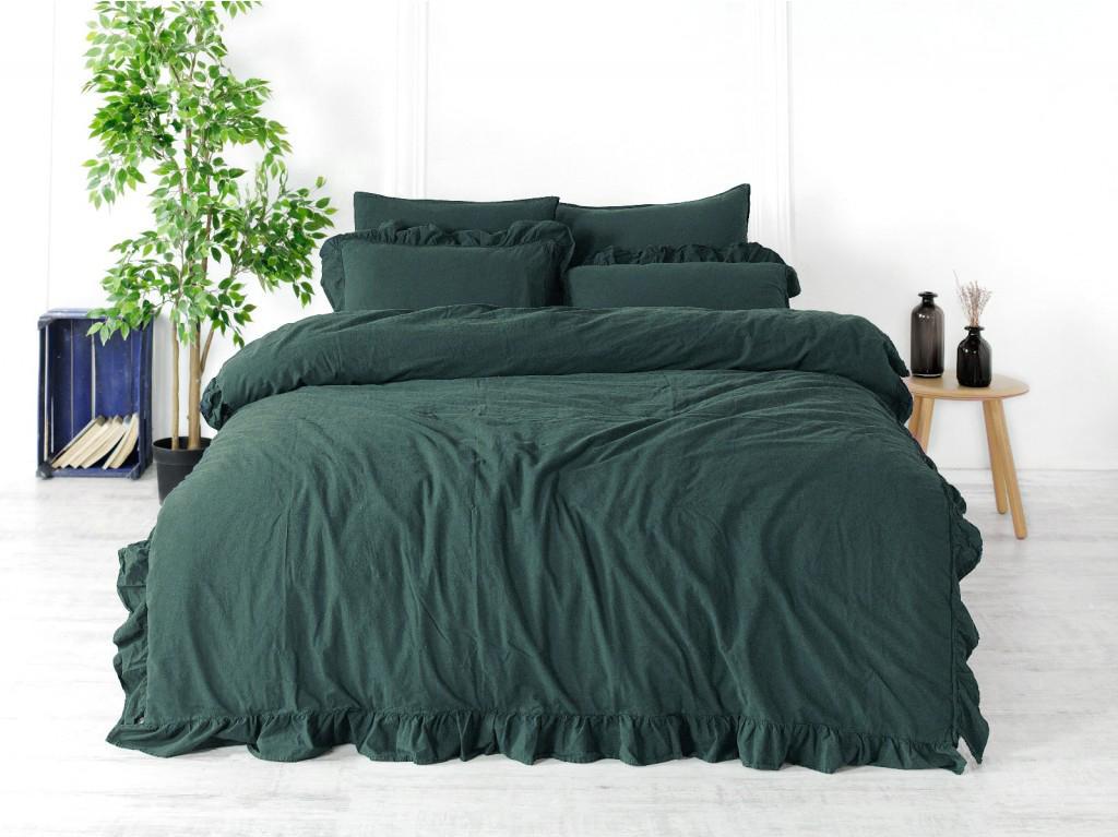 Комплект постельного белья Limasso StoneWashed Exclusive Ranforse 200x220 см Dark Green (23297535)