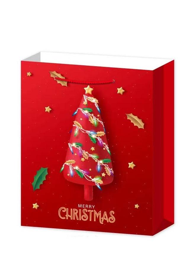 Подарунковий пакет новорічний Stenson R97038-L Merry Christmas 3D