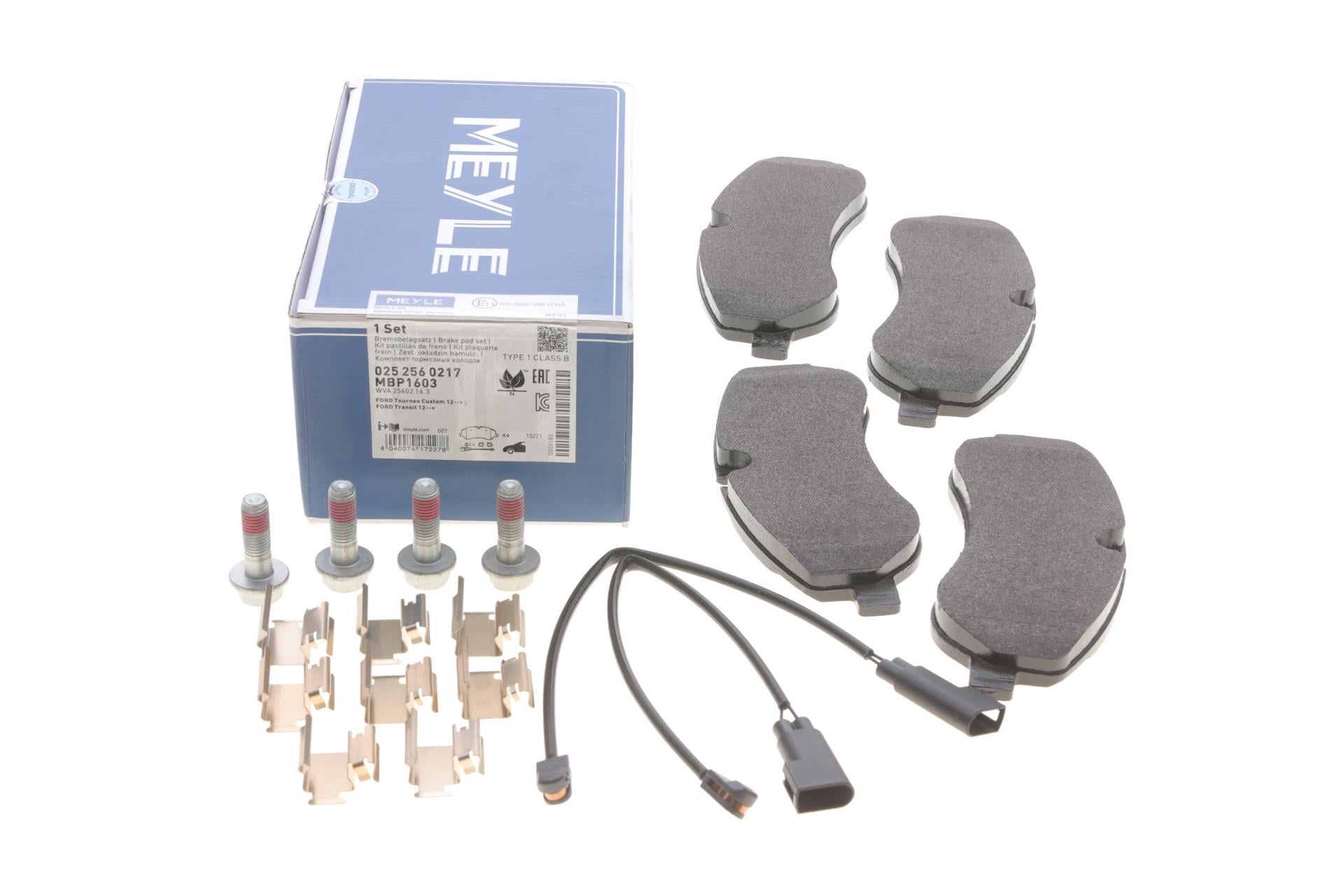 Колодки тормозные передние Meyle Ford Transit Custom/Tourneo Custom V362 12-/Transit V363 13- (025 256 0217 MEYLE)