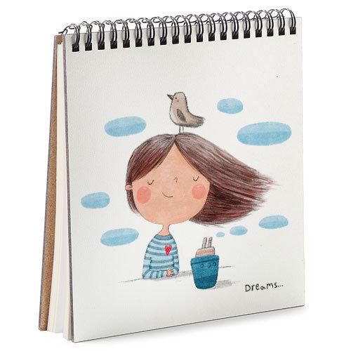 Скетчбук Дівчинка з пташкою 16,7x18 см (BDK_18L014) Скетчбук Дівчинка з пташкою 16,7x18 см (BDK_18L014)
