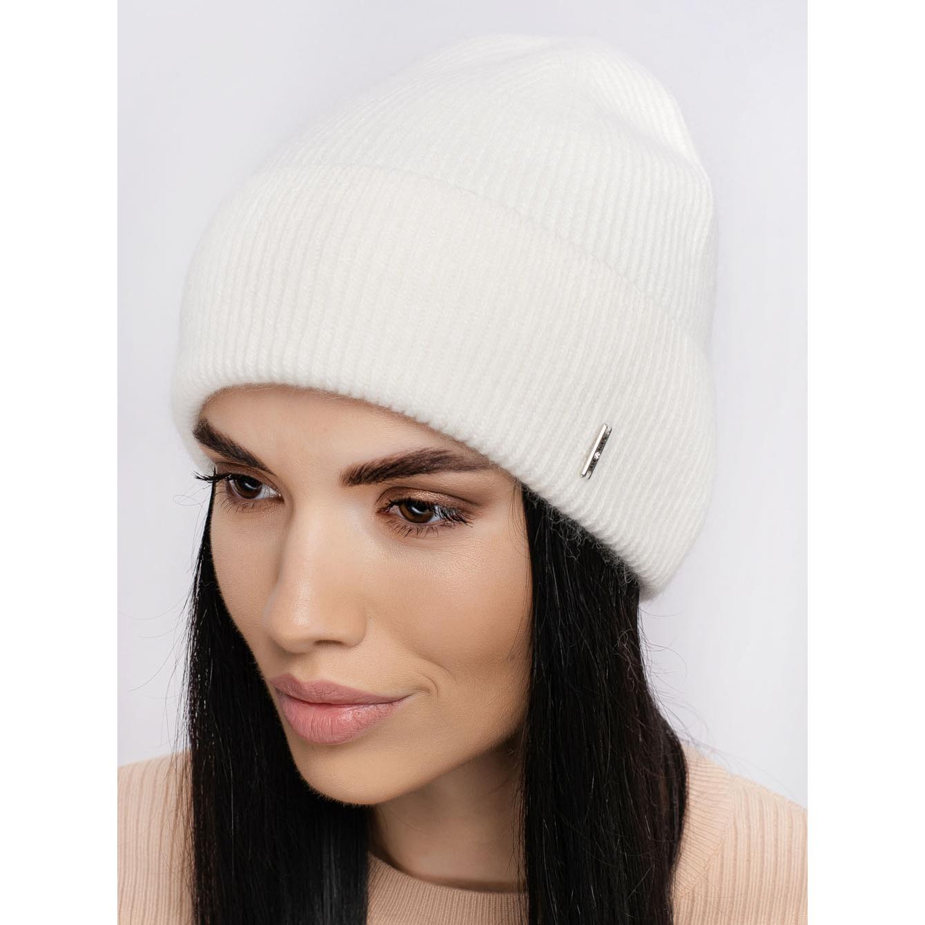Шапка женская шерстяная Leks Шарм one size Молочный