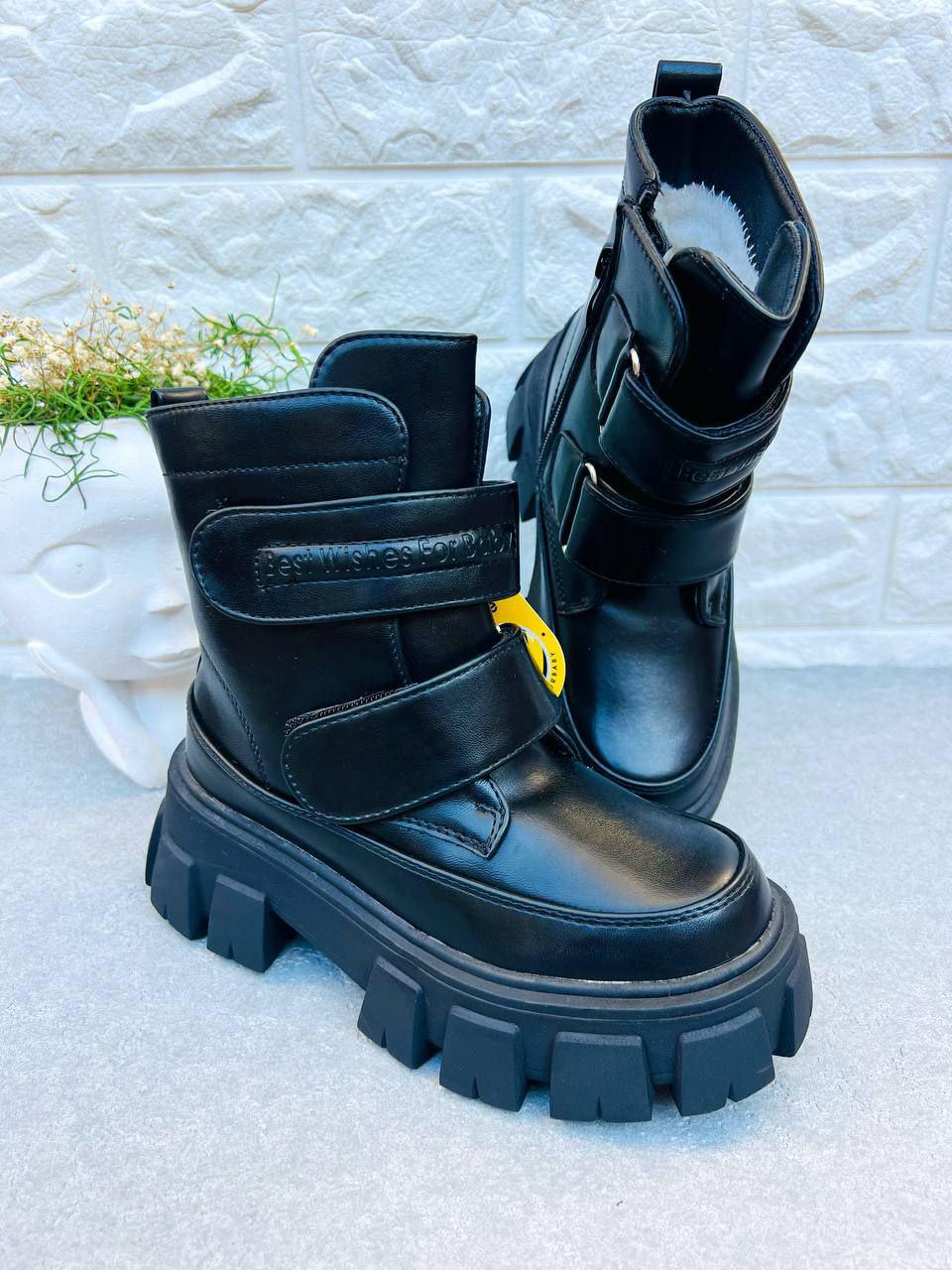 Чоботи для дівчинки зимові Clibee 1583 р. 36 23,5 см Чорний (1583-2)