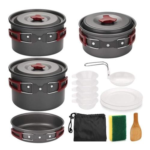 Набір туристичного похідного посуду AL-500 на 5 осіб 13 пр. алюміній Grey (928156) Набір туристичного похідного посуду AL-500 на 5 осіб 13 пр. алюміній Grey (928156)