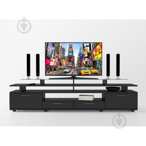 Тумба для ТВ Comfy Home Cinema черный/черная кромка