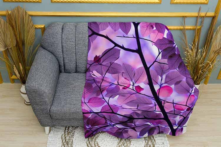 Плед Pink leaves плюш однослойный 135х150 см (113505)